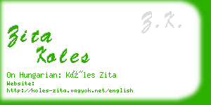 zita koles business card